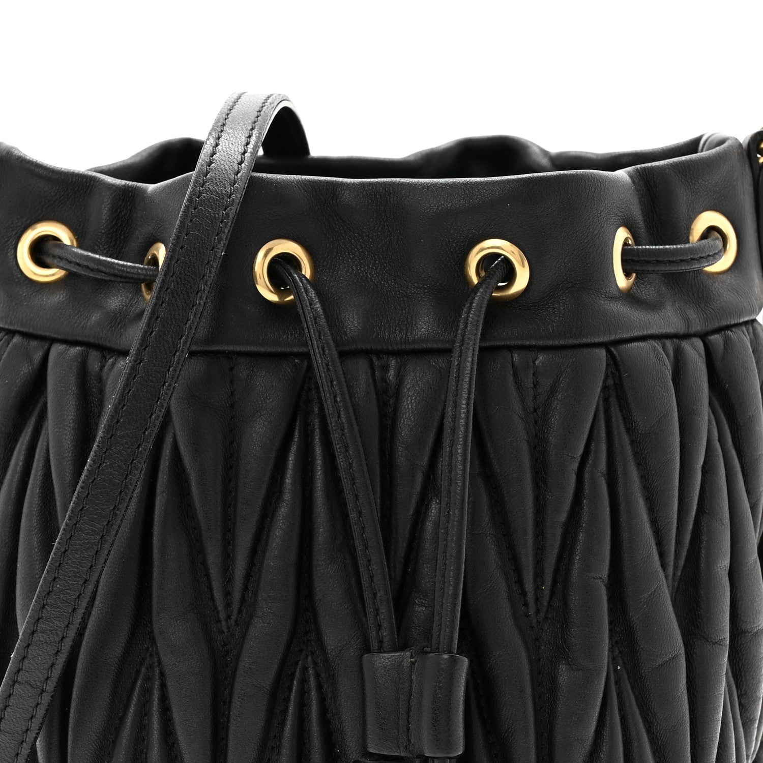 Miu Miu Nappa Matelasse Small Bucket Bag Black 7 of 9