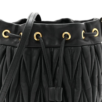 Miu Miu Nappa Matelasse Small Bucket Bag Black 7 of 9