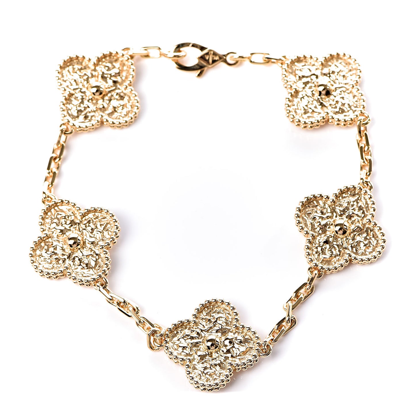 18K Yellow Gold 5 Motifs Vintage Alhambra Bracelet
