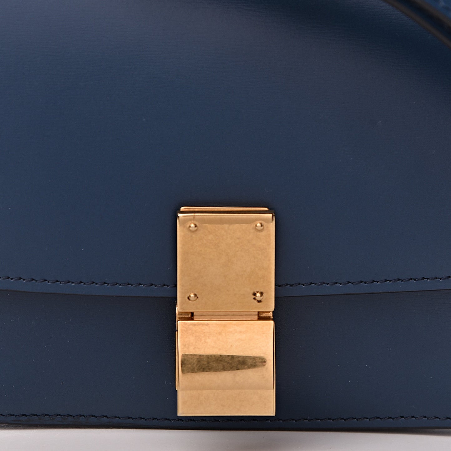 Smooth Calfskin Small Classic Box Flap Bag Metallic Blue