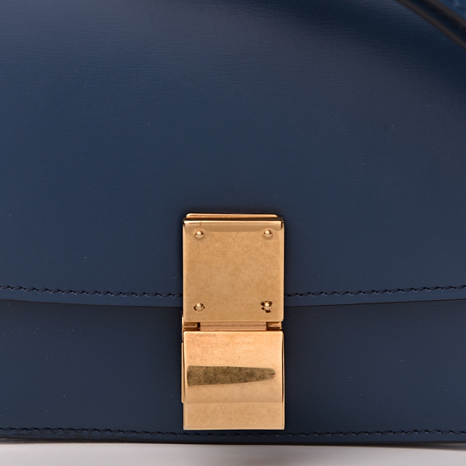 Celine Smooth Calfskin Small Classic Box Flap Bag Metallic Blue 8 of 11