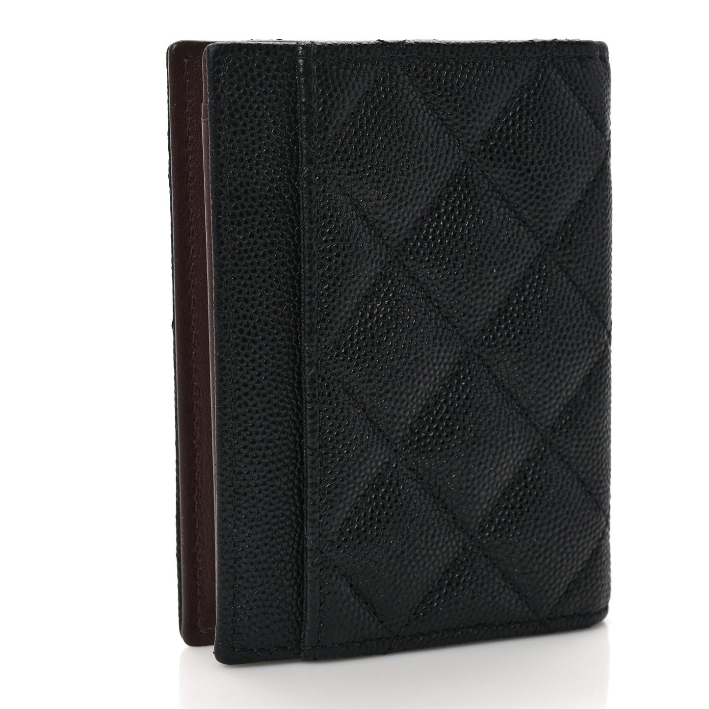 Caviar Quilted Card Holder Wallet Black
