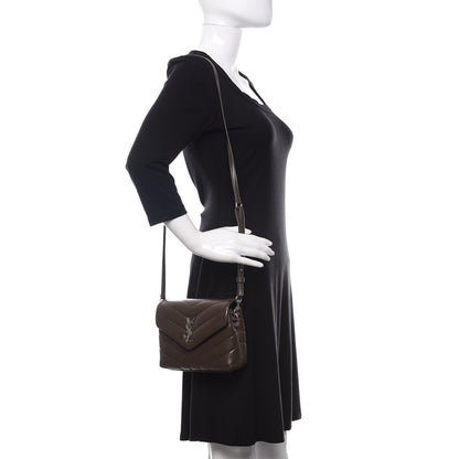 Saint Laurent Calfskin Y Quilted Monogram Toy Loulou Crossbody Bag Faggio 2 of 10