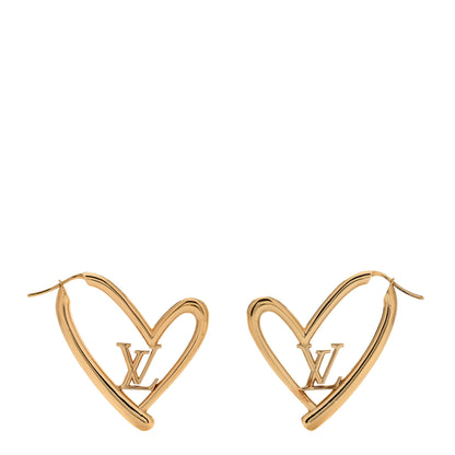 Louis Vuitton Metal Fall In Love Hoop Earrings GM Gold 1 of 5