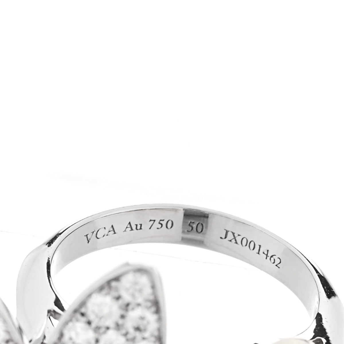 Van Cleef & Arpels 18K White Yellow Gold Diamond Yellow Sapphire Two Butterfly Between The Finger Ring  50 5.25 4 of 5
