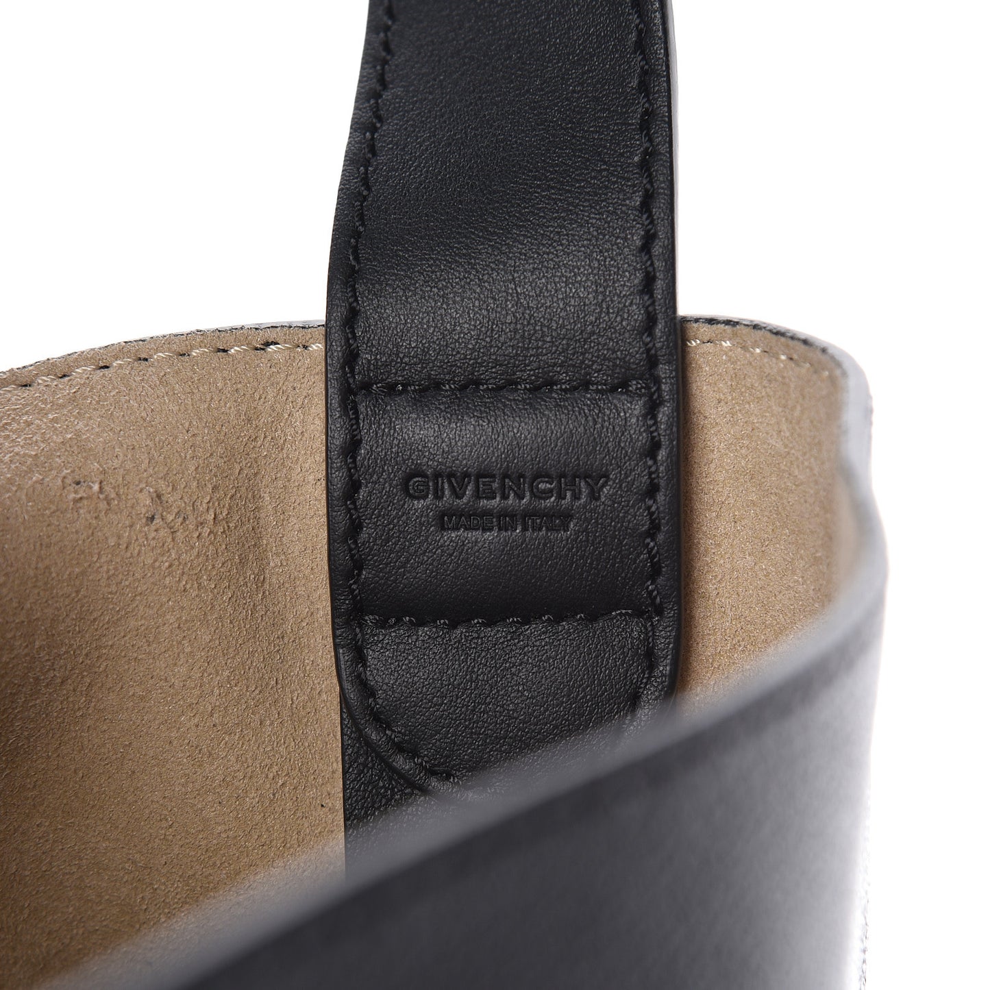 Grained Calfskin GV Bucket Bag Black