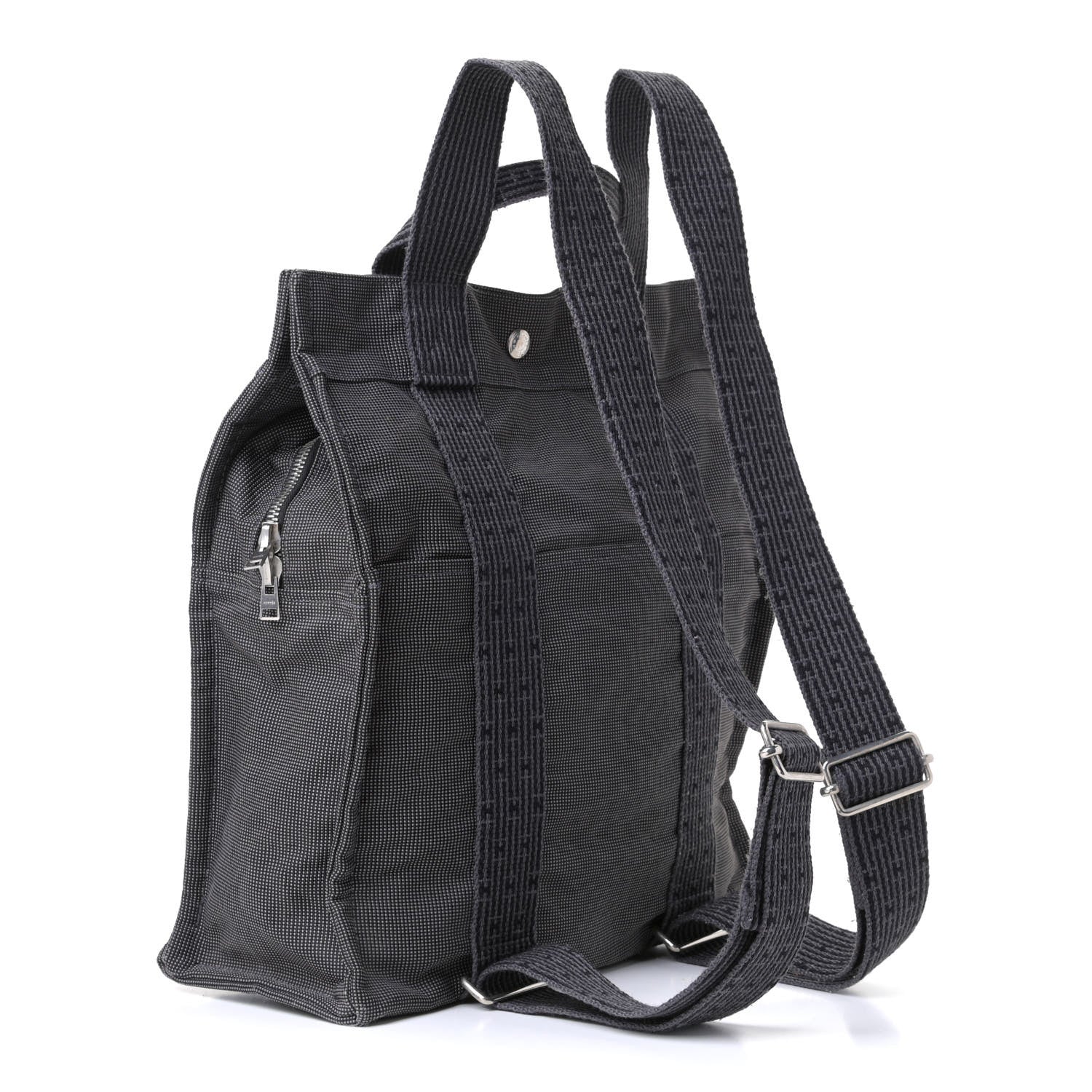 Hermes Canvas Herline Backpack Grey 2 of 4