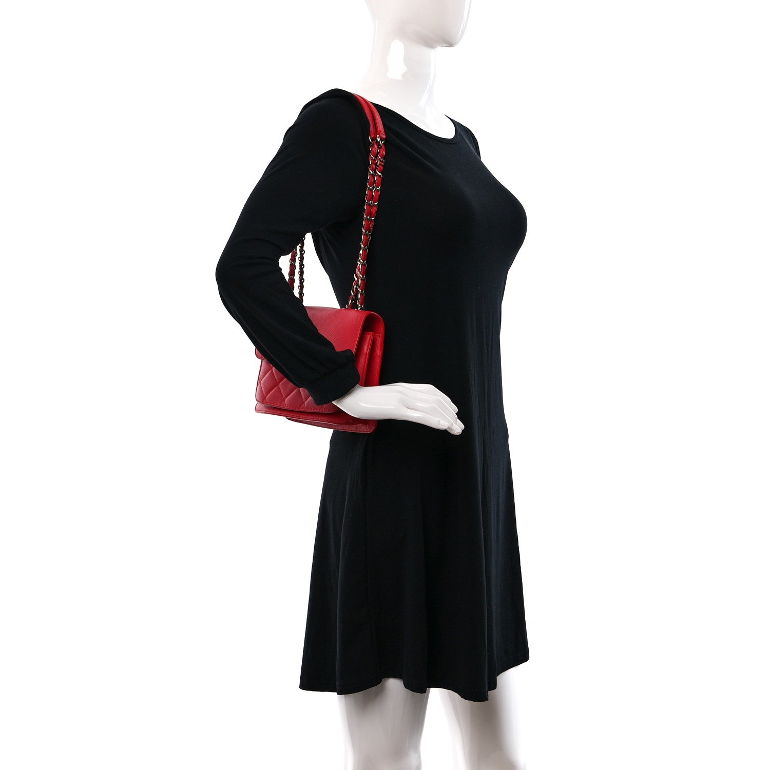 Chanel Grained Calfskin Quilted Small CC Box Flap Red 2 of 9