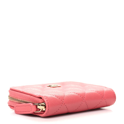 Chanel Caviar Quilted Zip Coin Purse Pink 4 of 9