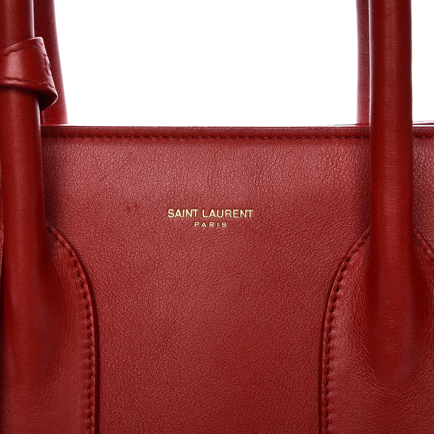 Saint Laurent Grained Calfskin Small Sac De Jour Lipstick Red 7 of 12