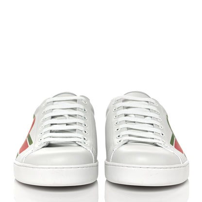 Gucci Calfskin Interlocking G Mens New Ace Sneakers 9 White Red Flame Green 2 of 9