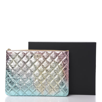 Chanel Metallic Goatskin Quilted Medium 2.55 Reissue Cosmetic Case Multicolor 8 of 8