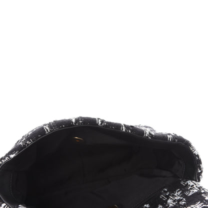 Chanel Tweed Quilted Medium Chanel 19 Flap Black Silver Ecru 5 of 12