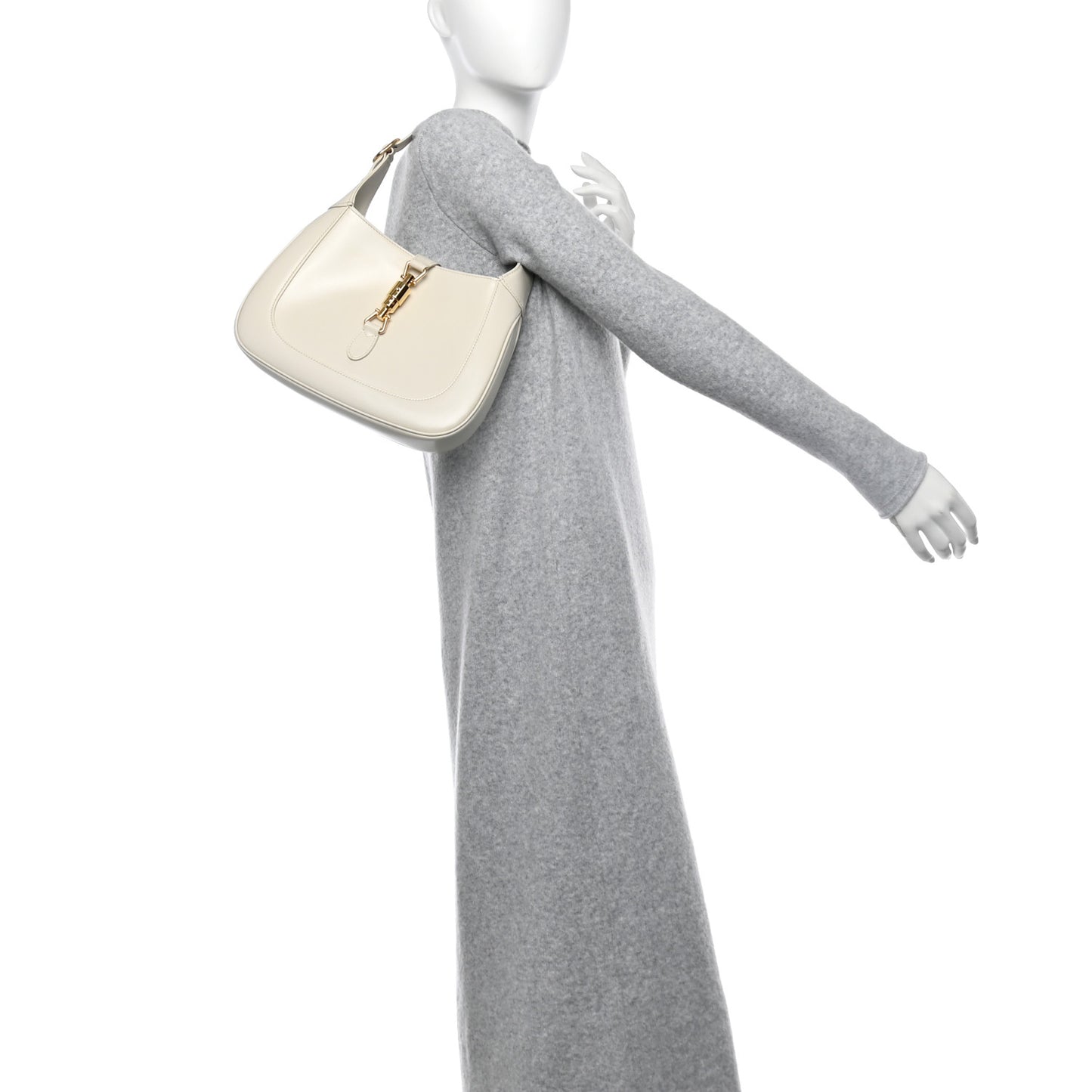 Boarded Dyana Lux Calfskin Small Jackie 1961 Hobo Mystic White