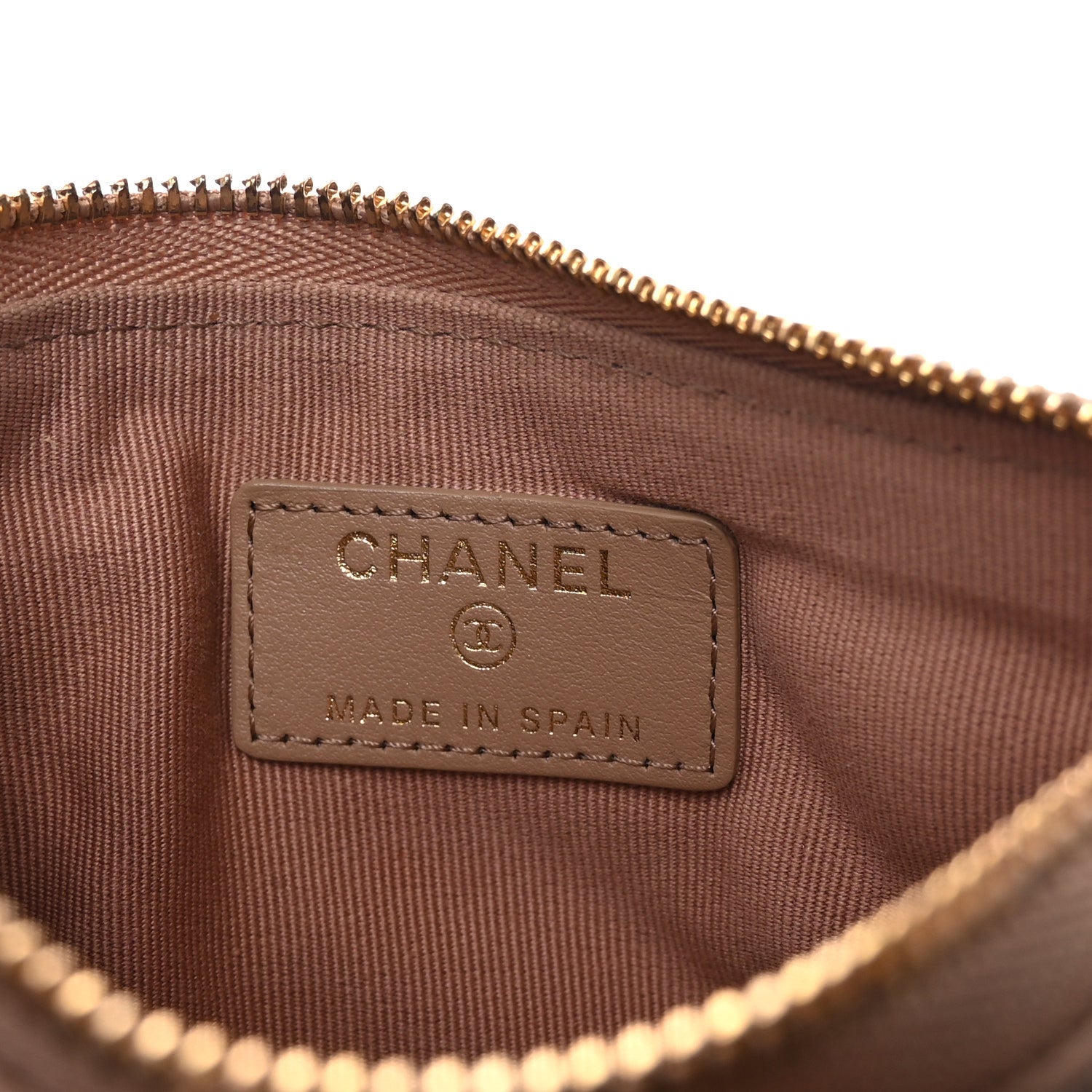 Chanel Caviar Quilted Small Multi Chain Cosmetic Case Beige 6 of 8