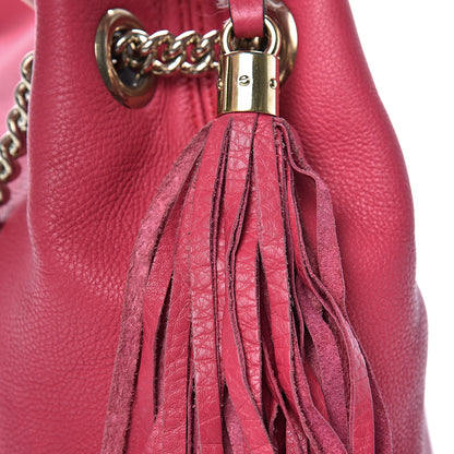 Gucci Pebbled Calfskin Medium Soho Chain Shoulder Bag Pink 18 of 23
