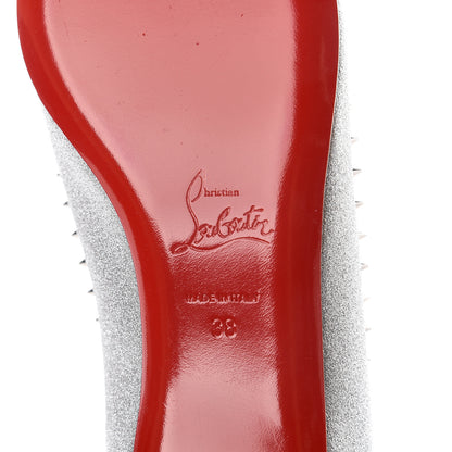 Christian Louboutin Mini Glitter Anjalina Flats 38 Silver 6 of 7