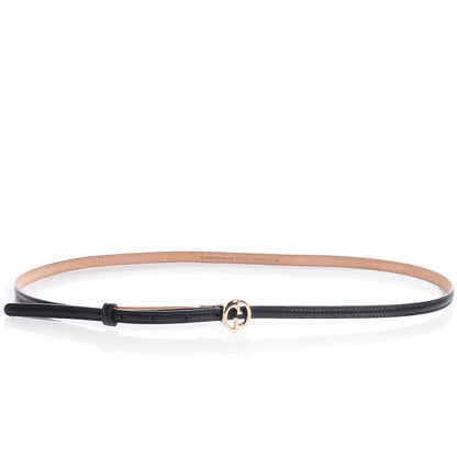 Gucci Leather 1973 Buckle Skinny Belt Black 95 38 5 of 5