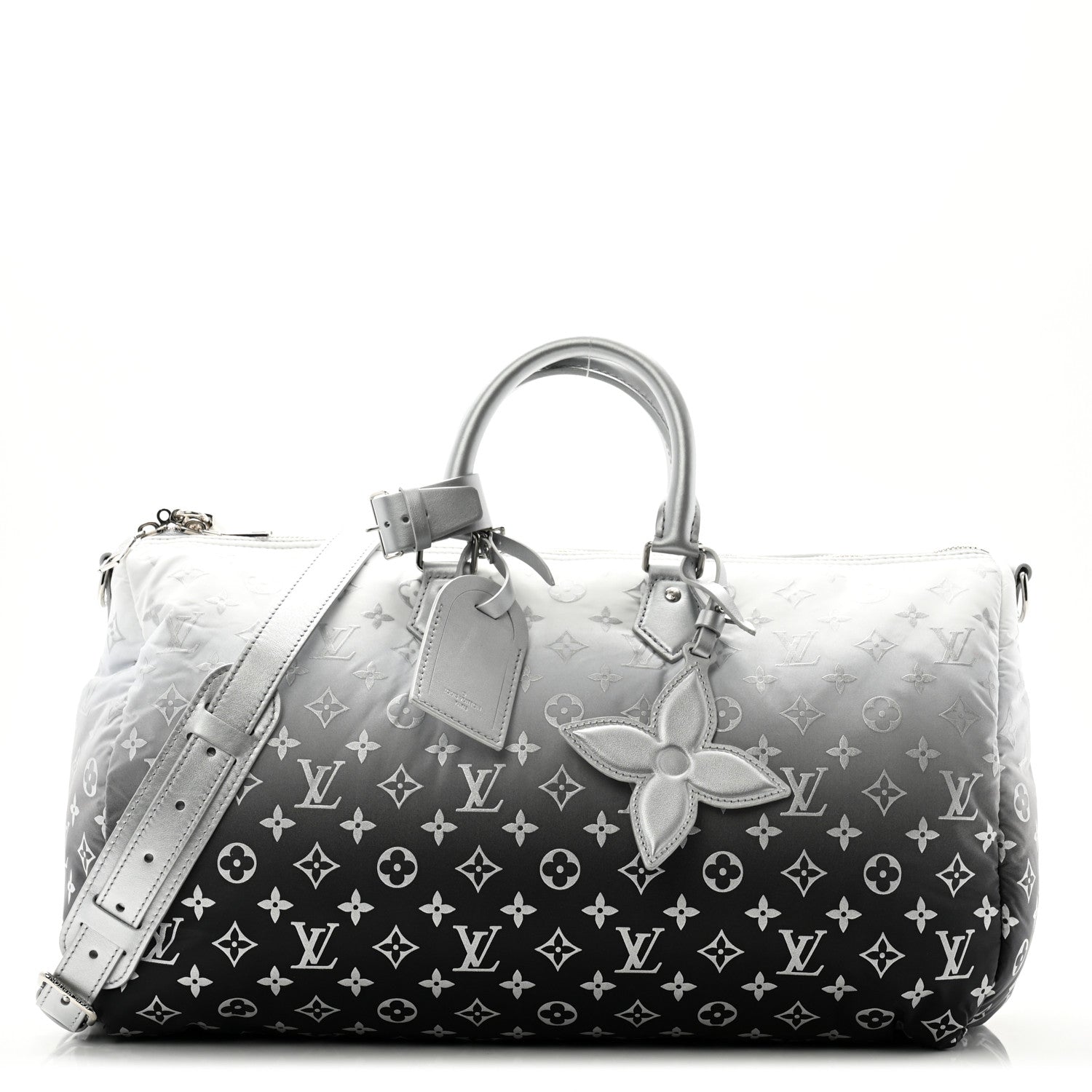Louis Vuitton Nylon Frost Gradient Monogram LV Ski Keepall 45 Silver 1 of 8