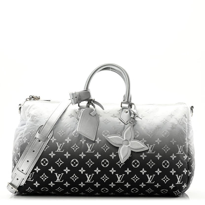 Louis Vuitton Nylon Frost Gradient Monogram LV Ski Keepall 45 Silver 1 of 8
