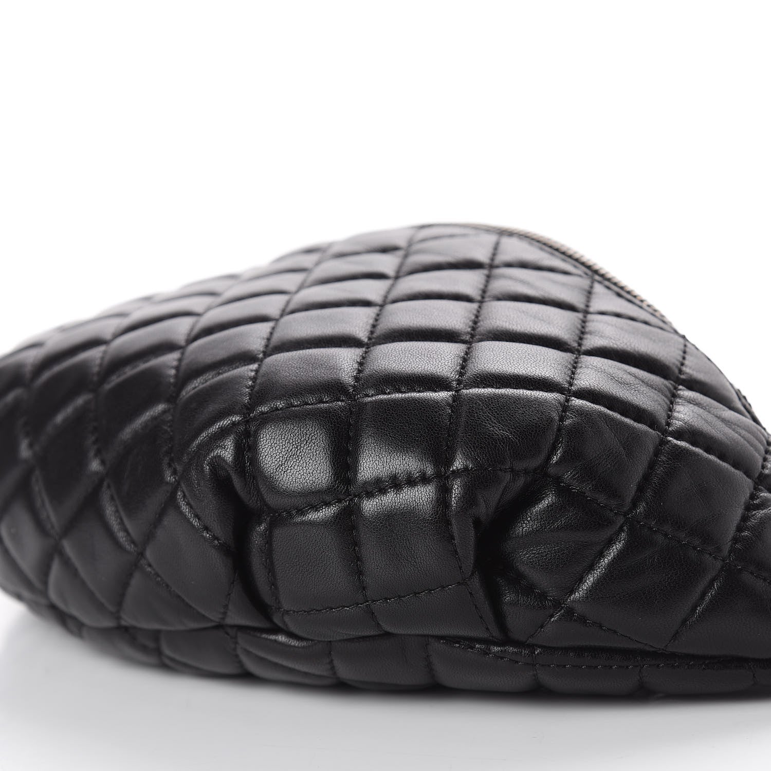 Chanel Lambskin Quilted Banane Waist Bag Fanny Pack Black 7 of 12