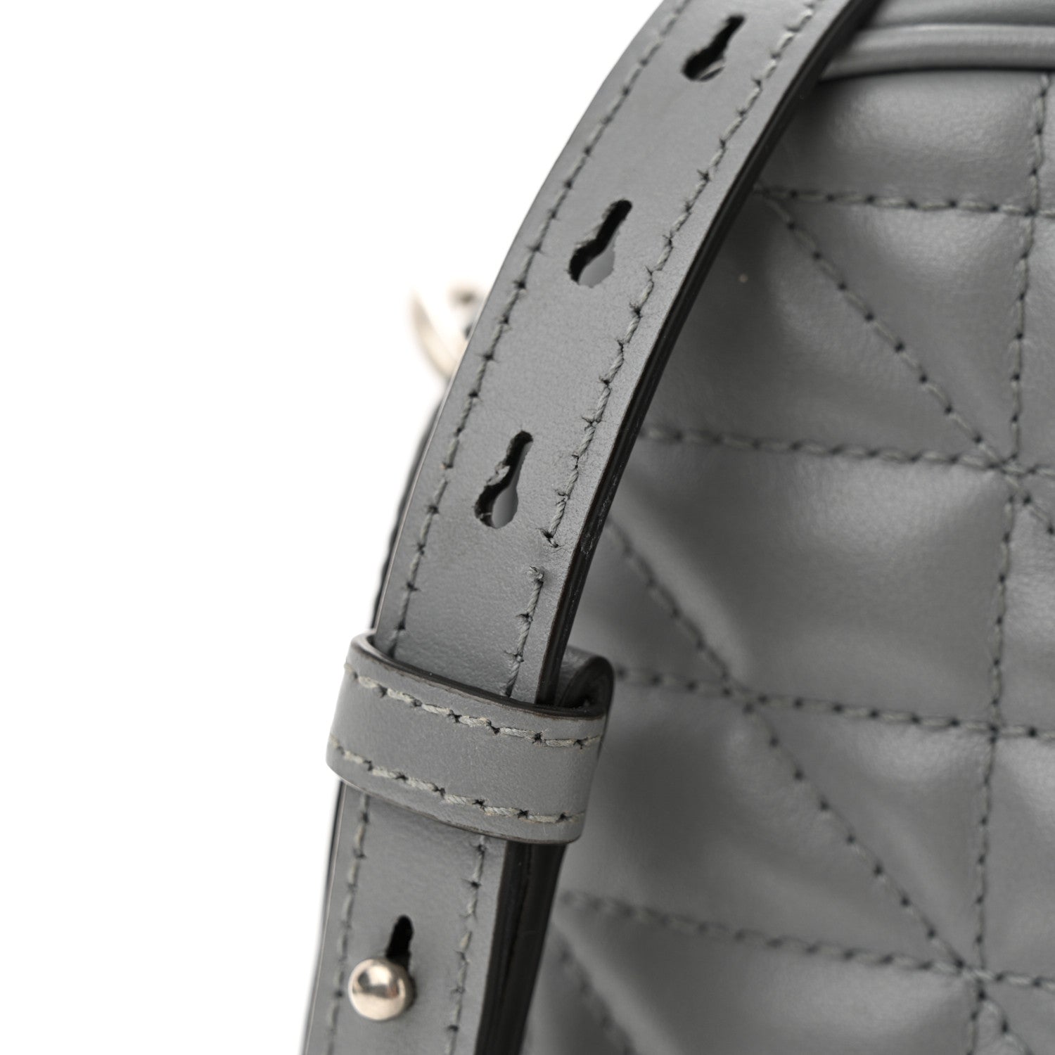 Gucci Calfskin Matelasse Aria Small GG Marmont Chain Shoulder Bag Deep Grey 14 of 15