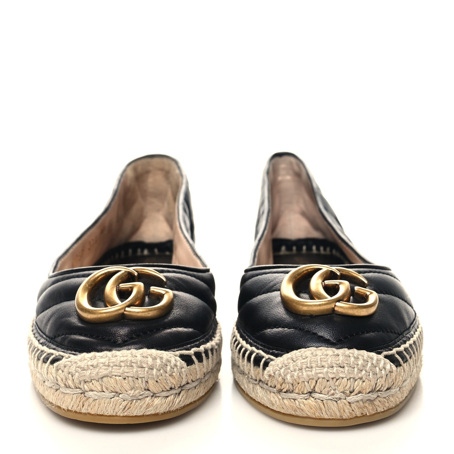 Gucci Nappa Matelasse GG Marmont Espadrilles 37.5 Black 2 of 10