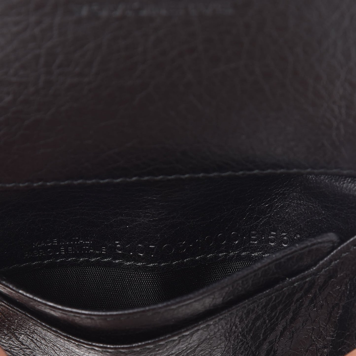 Agneau Classic Gold Hardware Card Case Black