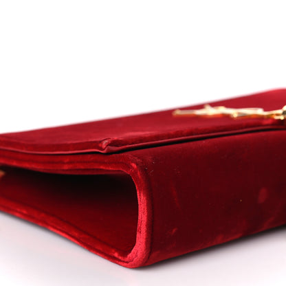 Saint Laurent Velvet Medium Monogram Kate Tassel Shoulder Bag Red 8 of 10