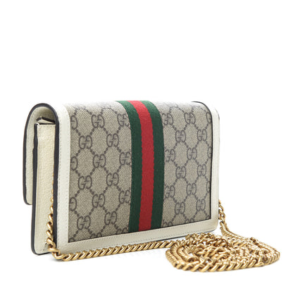 Gucci GG Supreme Monogram Web Queen Margaret Chain Wallet White 3 of 8