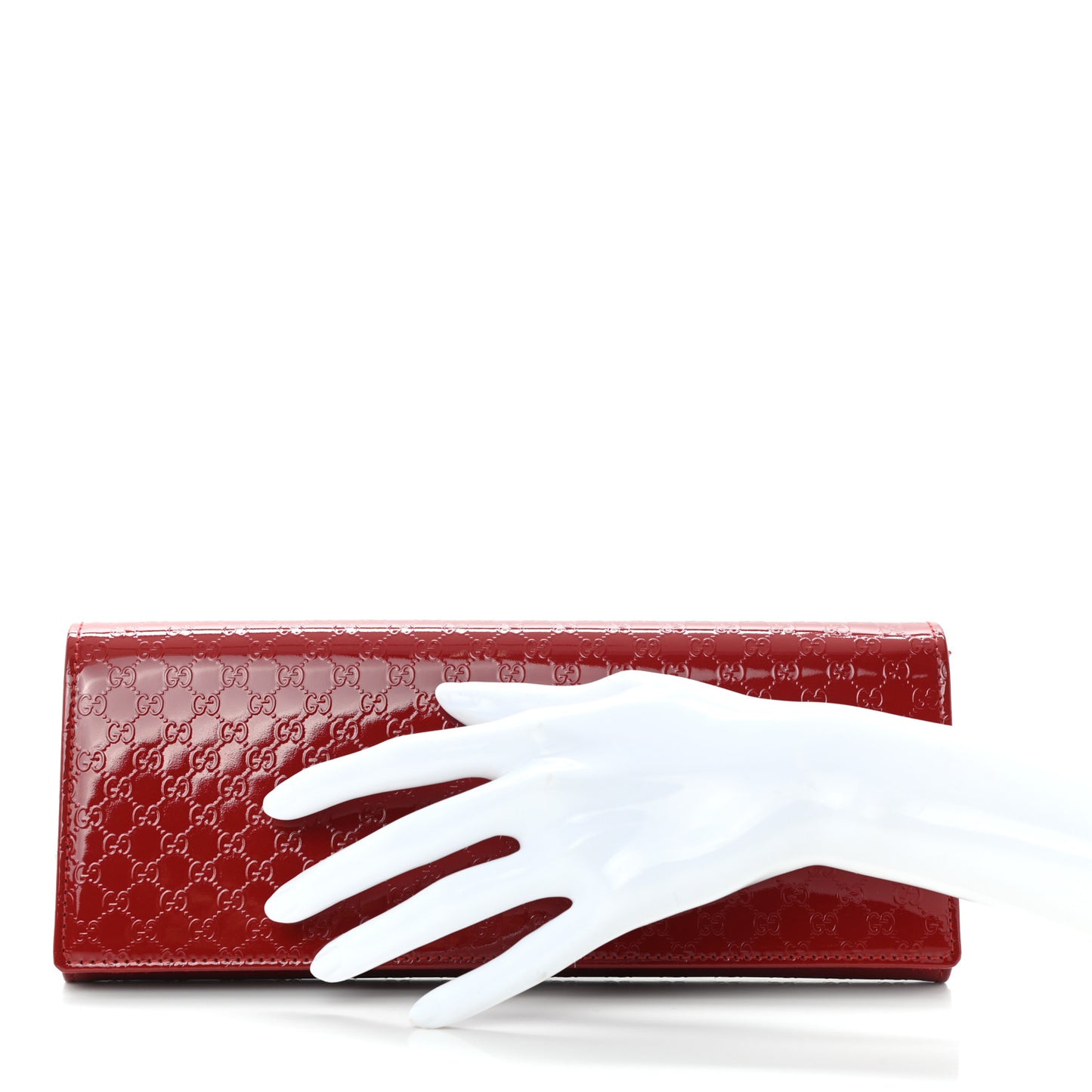 Patent Microguccissima Small Broadway Clutch Red