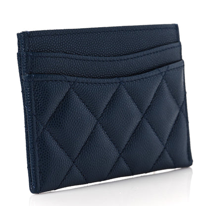 Chanel Caviar Quilted Card Holder Navy 3 of 8