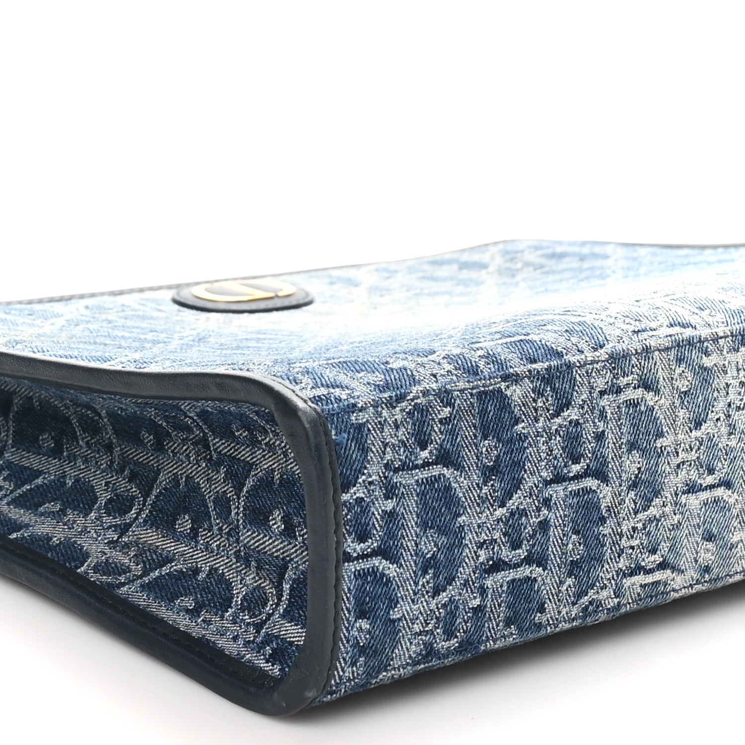 Christian Dior Denim Jacquard Oblique 30 Montaigne Dea Pouch  Blue 8 of 9