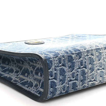 Christian Dior Denim Jacquard Oblique 30 Montaigne Dea Pouch  Blue 8 of 9
