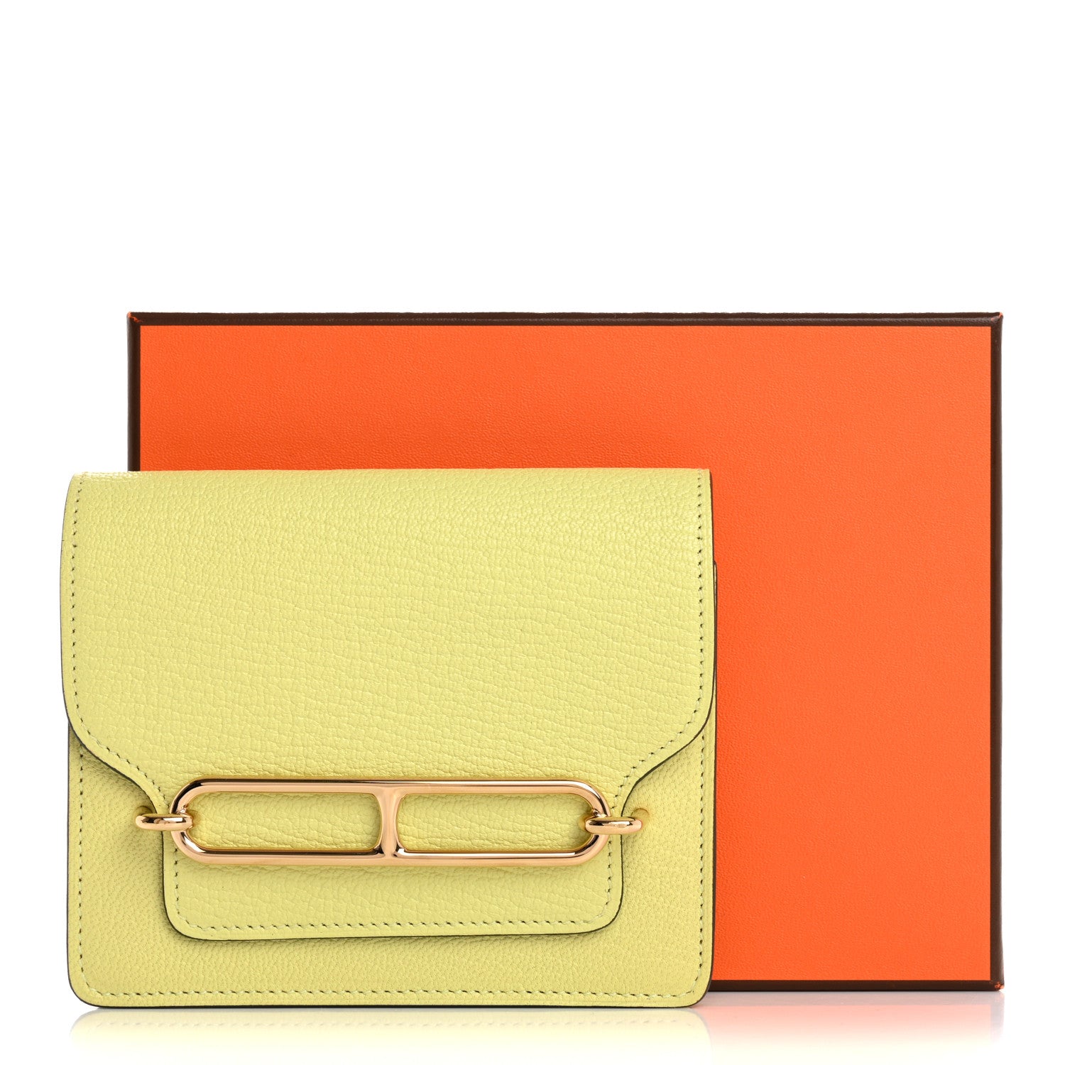 Hermes Chevre Mysore Roulis Slim Wallet Jaune Bourgeon 10 of 10