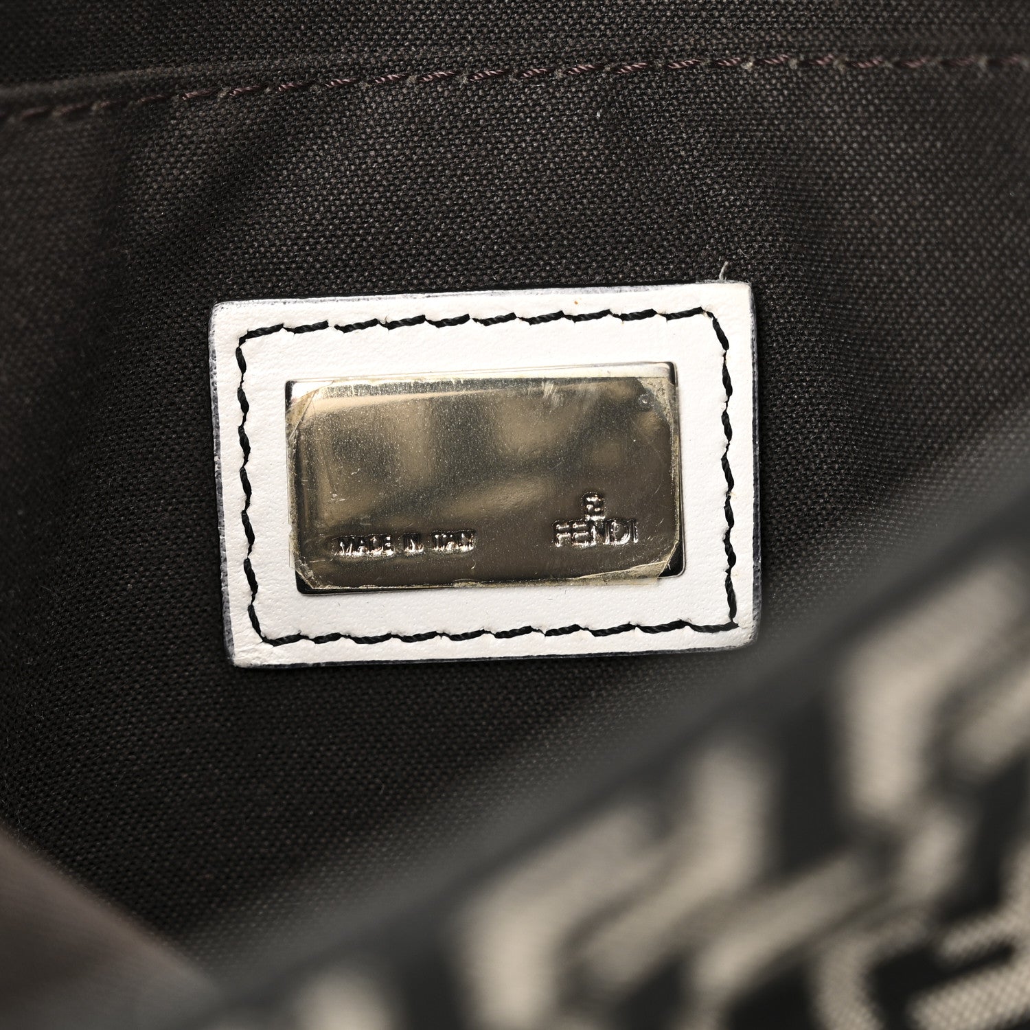 Fendi Zucchino Tube Messenger Bag Black White 6 of 9