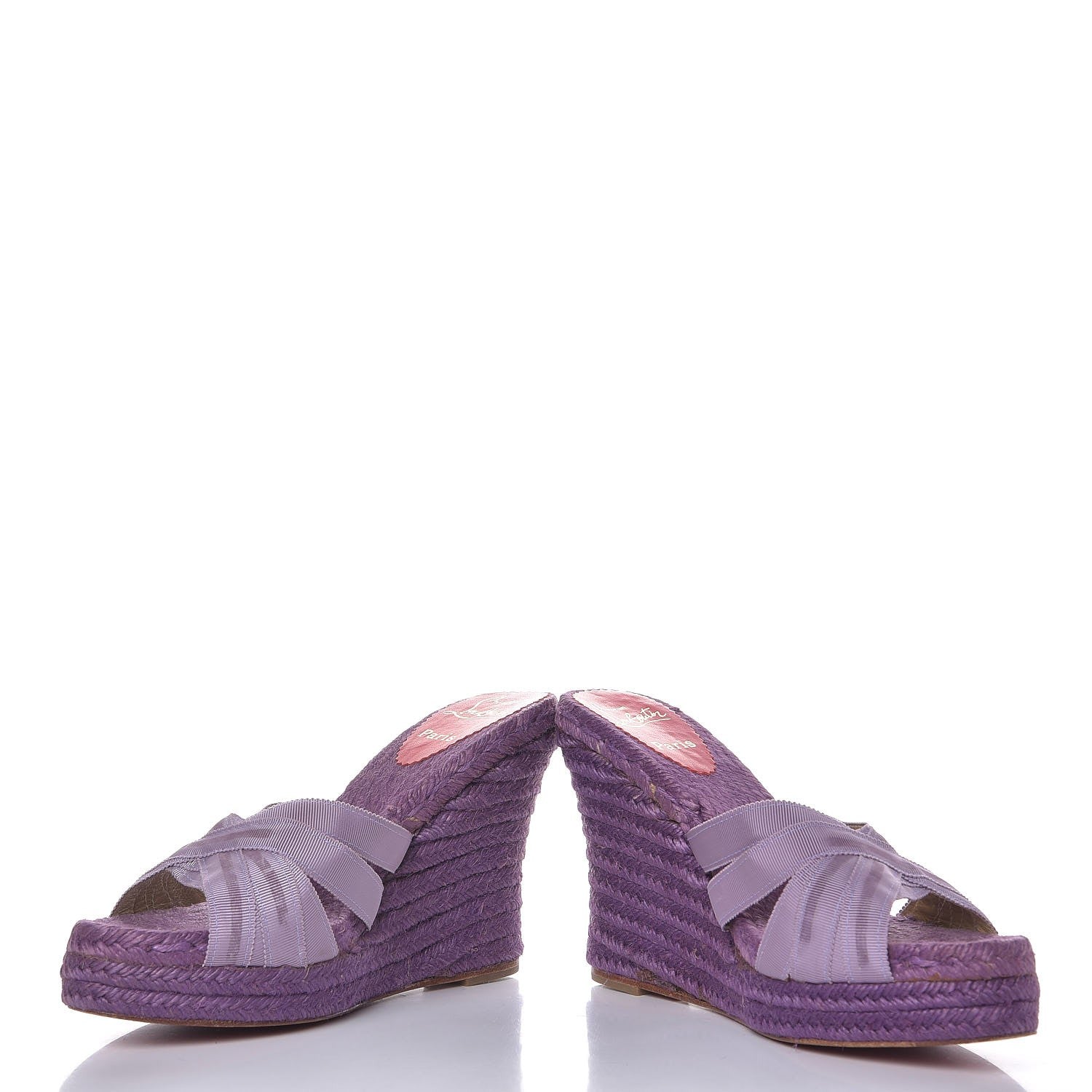 Christian Louboutin Grosgrain Cataribbon Espadrille Wedges 40 Purple 5 of 13