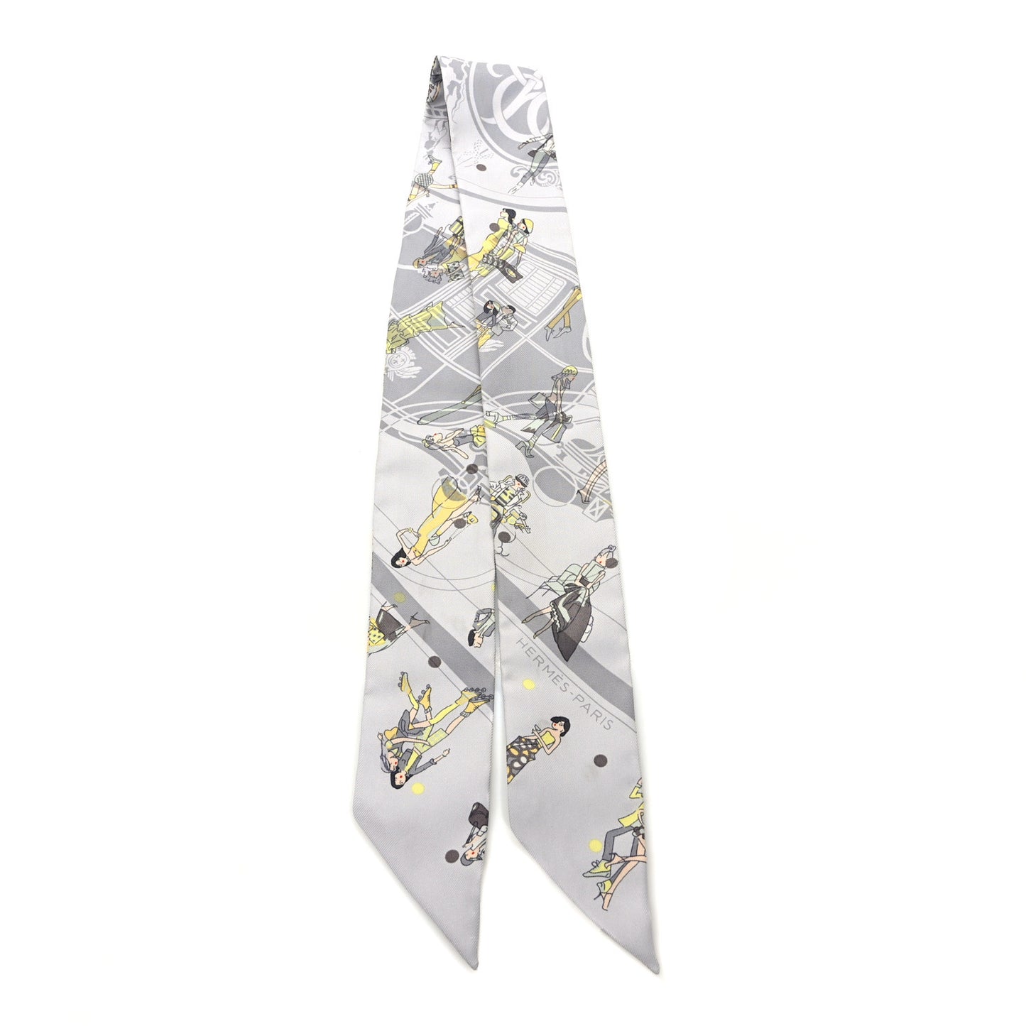 Silk Ex-Libris Les Parisiennes Twilly Gris Perle Jaune