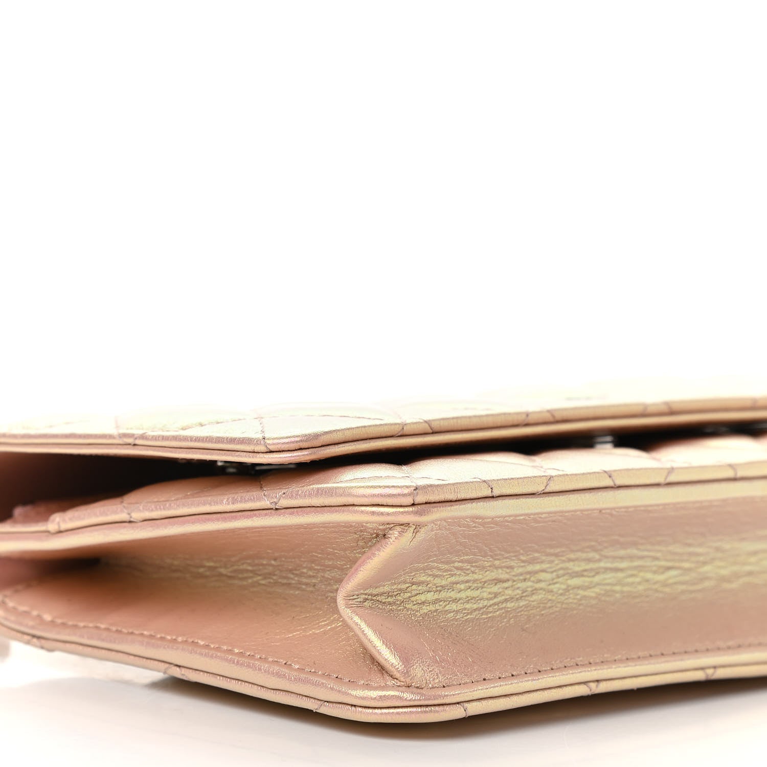Chanel Iridescent Calfskin Quilted Wallet On Chain WOC Pink 10 of 13