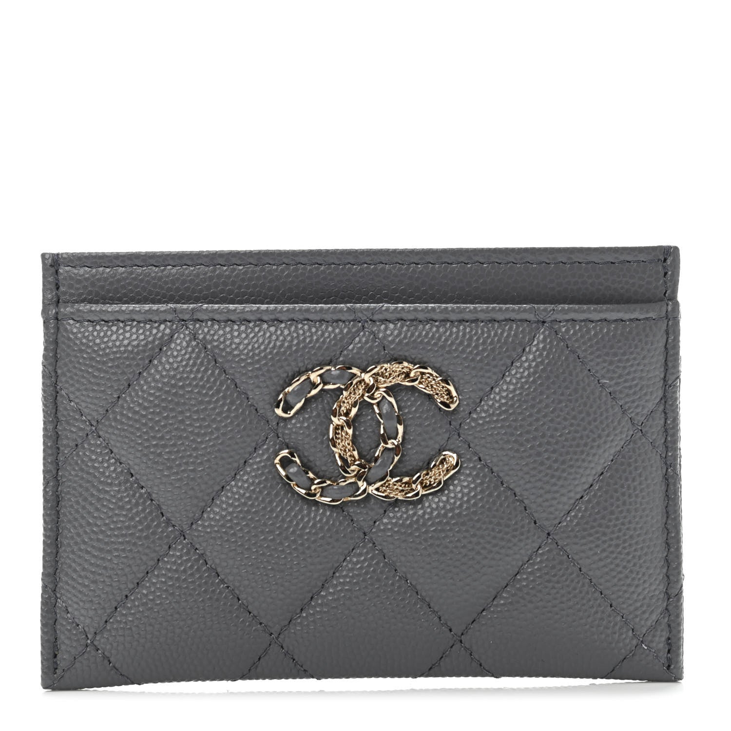 Chanel Caviar Quilted French New Wave Card Holder Grey 1 of 4