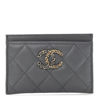 Chanel Caviar Quilted French New Wave Card Holder Grey 1 of 4