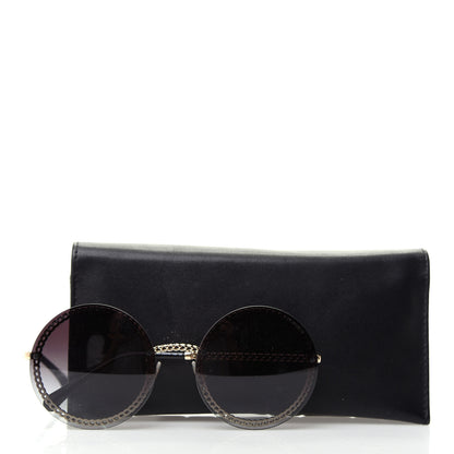 Chanel Round Removable Triple Hanging Chain Sunglasses 4245 Black Gold 7 of 7