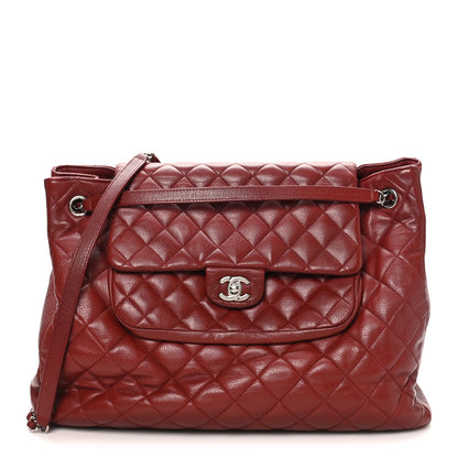 Chanel Caviar Quilted Flap Tote Red 1 of 11