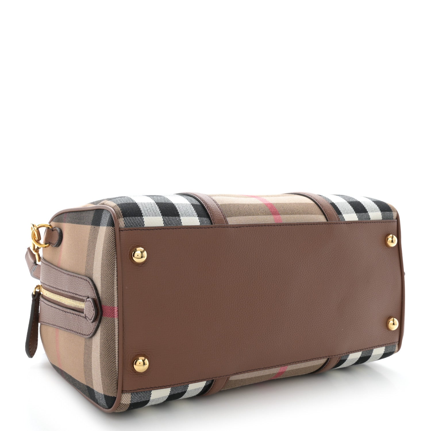 Burberry House Check Derby Calfskin Medium Alchester Bowling Bag Tan 4 of 12