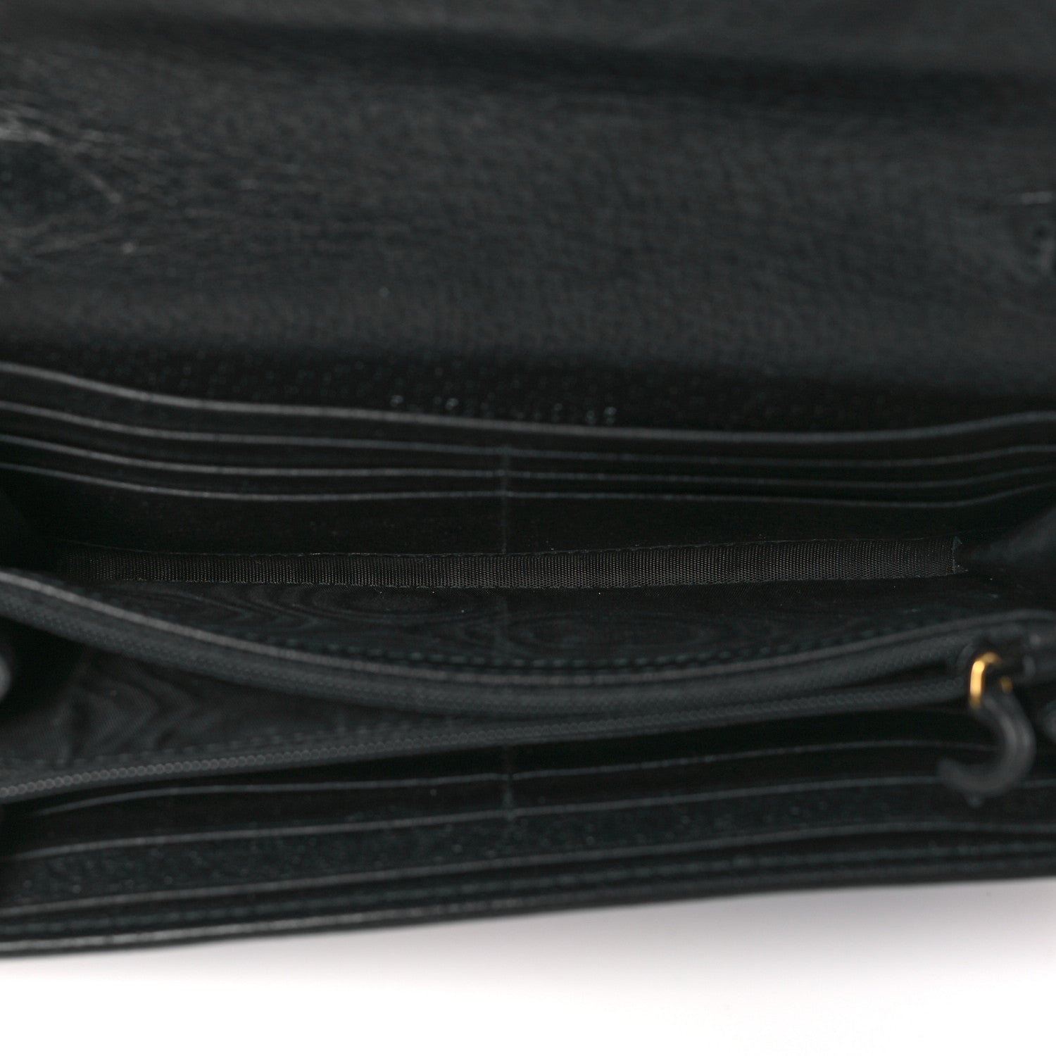 Gucci Textured Calfskin Web Ophidia Wallet On Chain Black 5 of 10