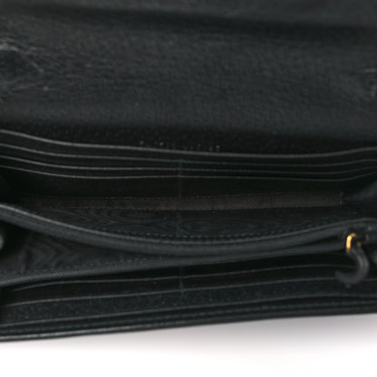 Gucci Textured Calfskin Web Ophidia Wallet On Chain Black 5 of 10