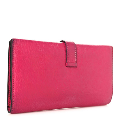 Hermes Chevre Mysore Tri-Fold Bearn Wallet Rose Shocking 3 of 11