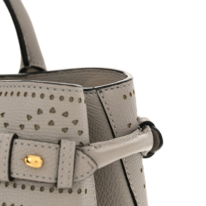 Burberry Grainy Calfskin Perforated Medium Broguing Banner Tote Grey 11 of 12