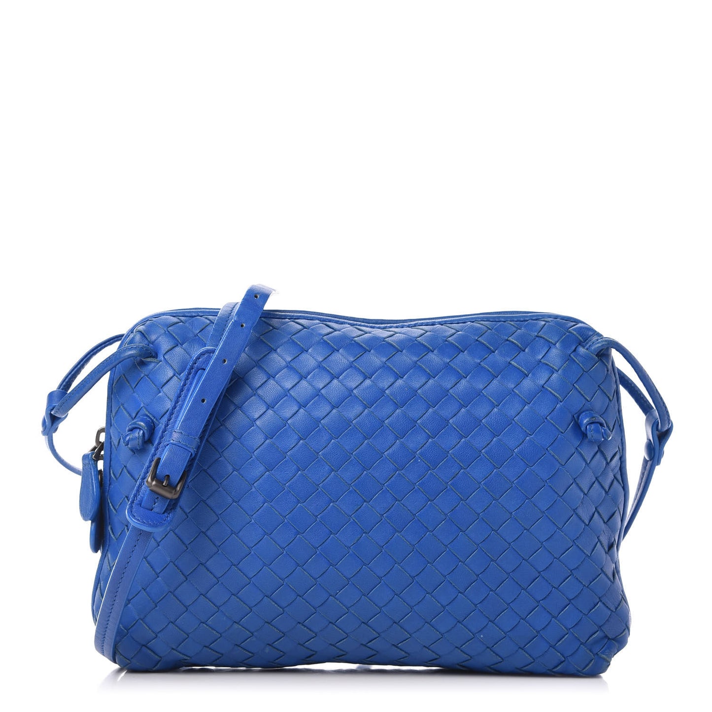 Nappa Intrecciato Pillow Crossbody Messenger Signal Blue