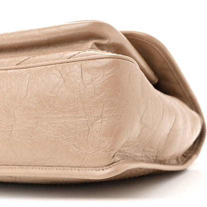 Saint Laurent Crinkled Calfskin Matelasse Monogram Medium Niki Chain Satchel Light Taupe 10 of 10
